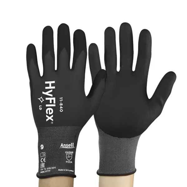 Ansell HyFlex 11-840: Durable & Comfortable Multi-Purpose Gloves