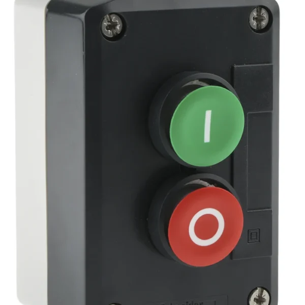 Schneider Electric Spring Return Enclosed Push Button - 1 NC, 1 NO, Polycarbonate, 2 Cutouts, Red/Green, I/O, IP66,